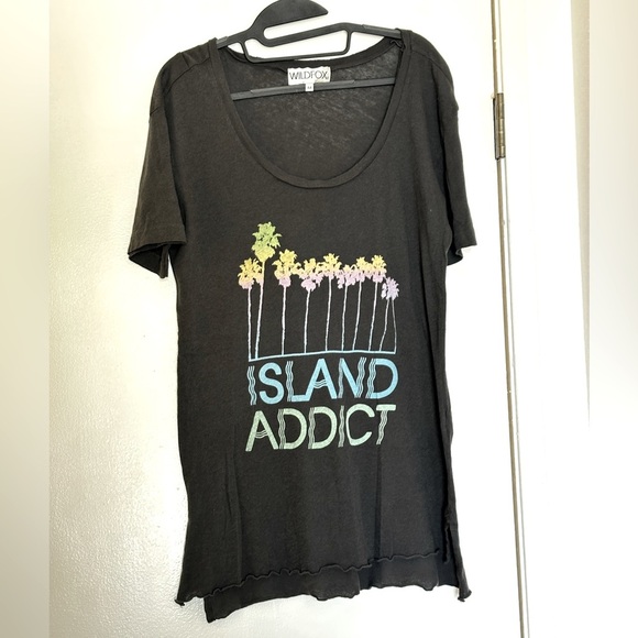 Wildfox Island Addict scoop neck oversized tee size Medium - Picture 4 of 9